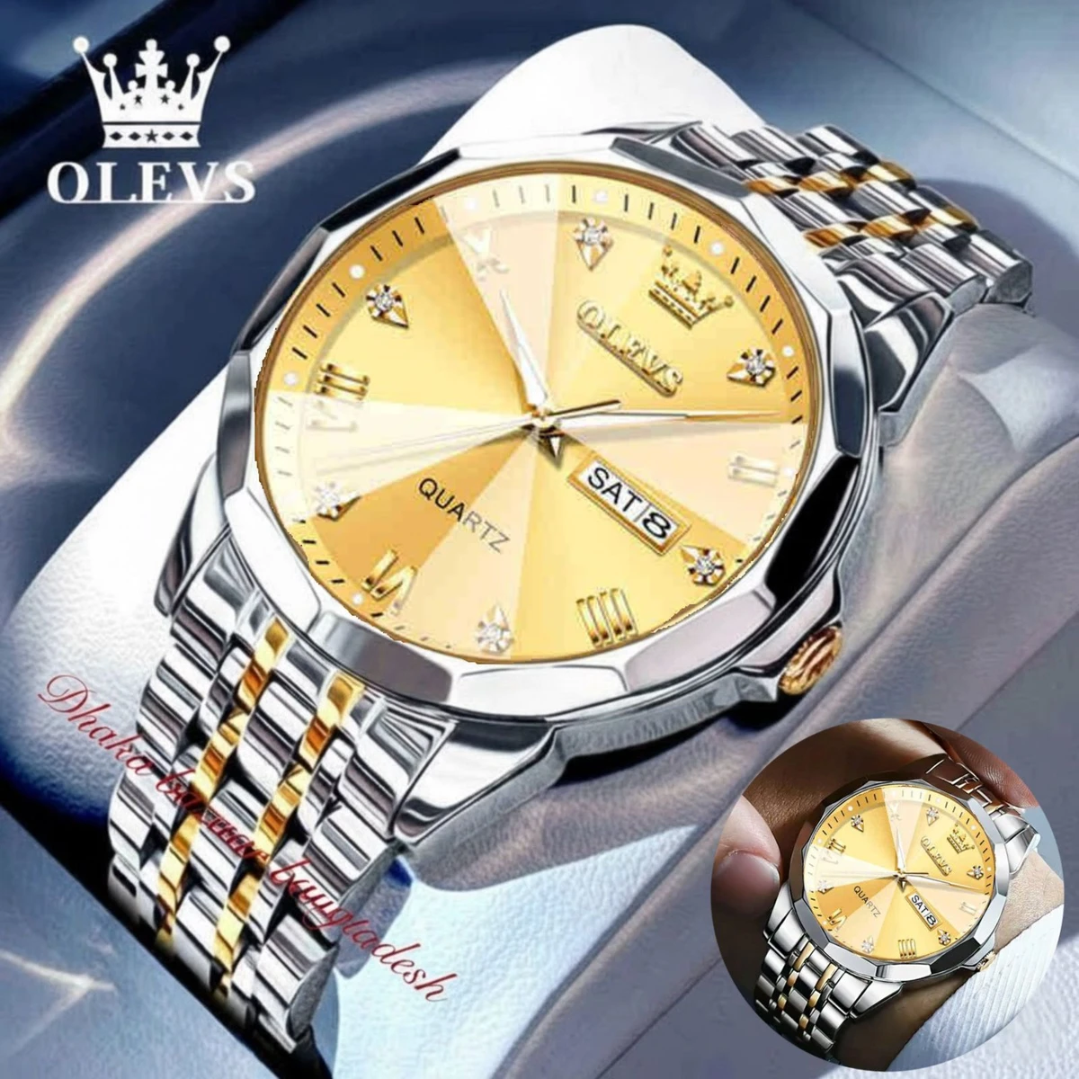 OliveZ NEXT নতুন ডিজাইনের পুরুষদের জন্য ঘড়ি SILVER GOLDEN GOLDEN