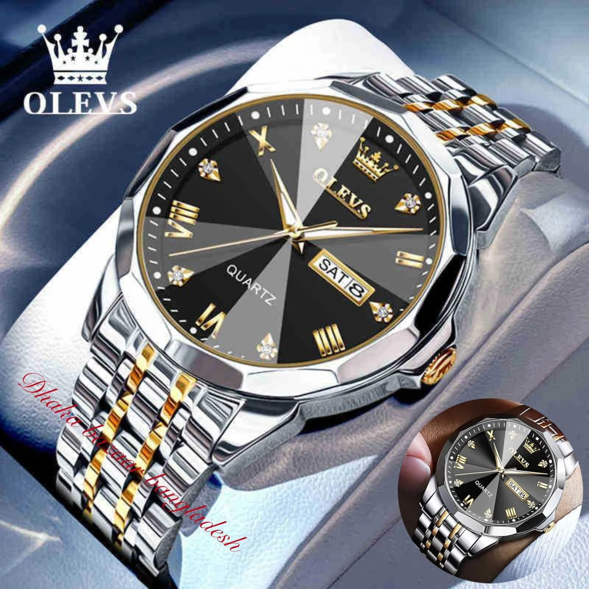 OliveZ NEXT নতুন ডিজাইনের পুরুষদের জন্য ঘড়ি BSILVER GOLDEN BLACK