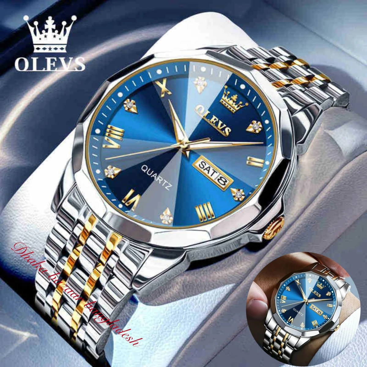 OliveZ NEXT নতুন ডিজাইনের পুরুষদের জন্য ঘড়ি BSILVER GOLDEN BLUE