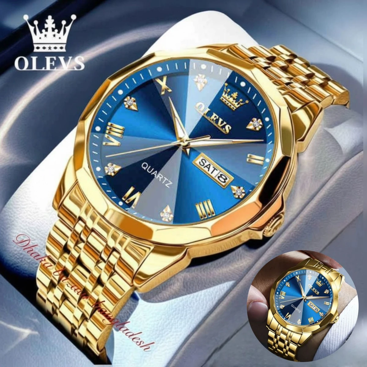 OliveZ NEXT নতুন ডিজাইনের পুরুষদের জন্য ঘড়ি GOLDEN BLUE