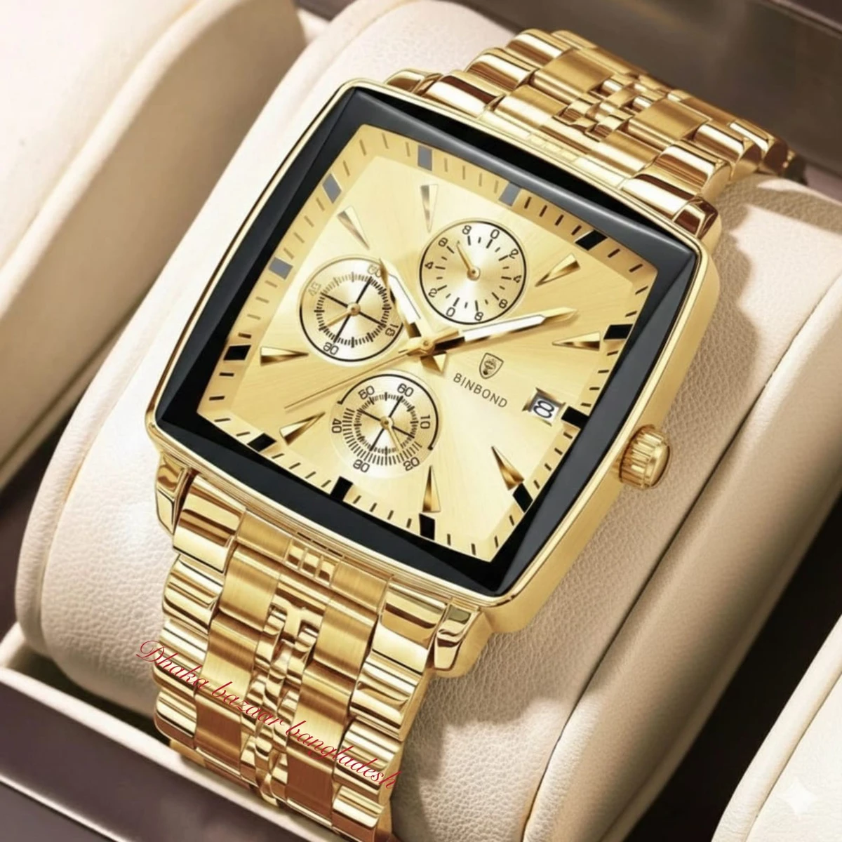 BINBOND 4362 নতুন ডিজাইনের পুরুষদের জন্য ঘড়ি GOLDEN