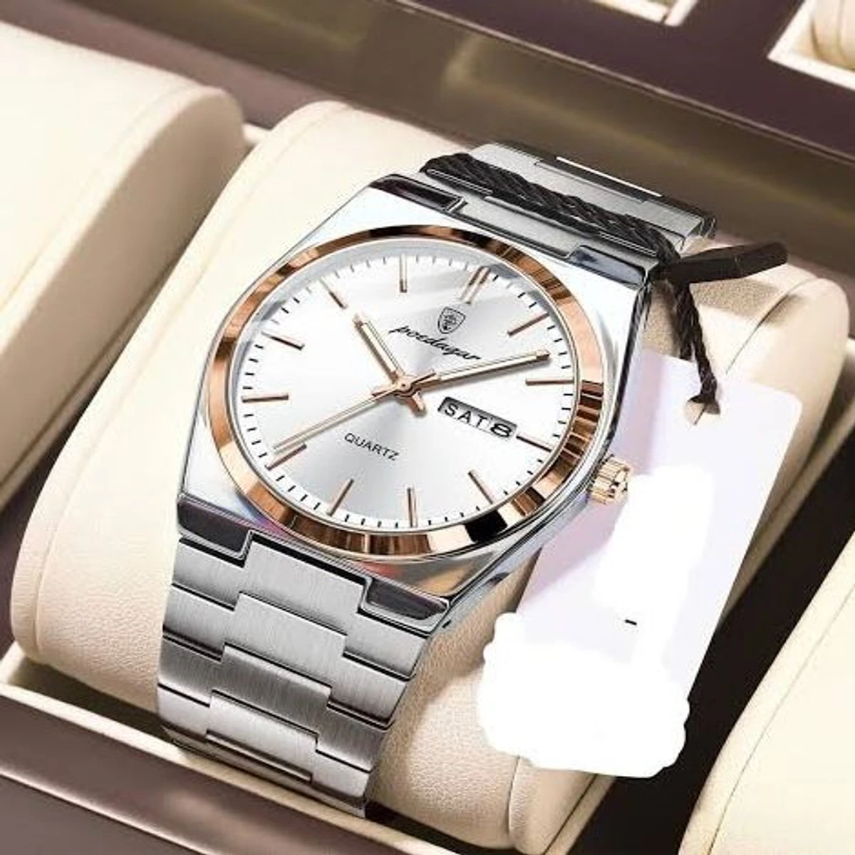 PEODAGOR 9030 নতুন ডিজাইনের পুরুষদের জন্য ঘড়ি SILVER GOLDEN WHITE