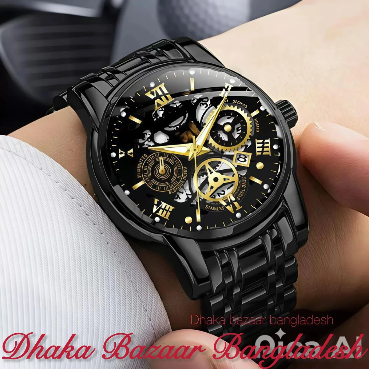 পুরুষের জন্য 022 নন মেকানিক্যাল ওয়াটার প্রুফ ঘড়ি NEW BLACK NEW