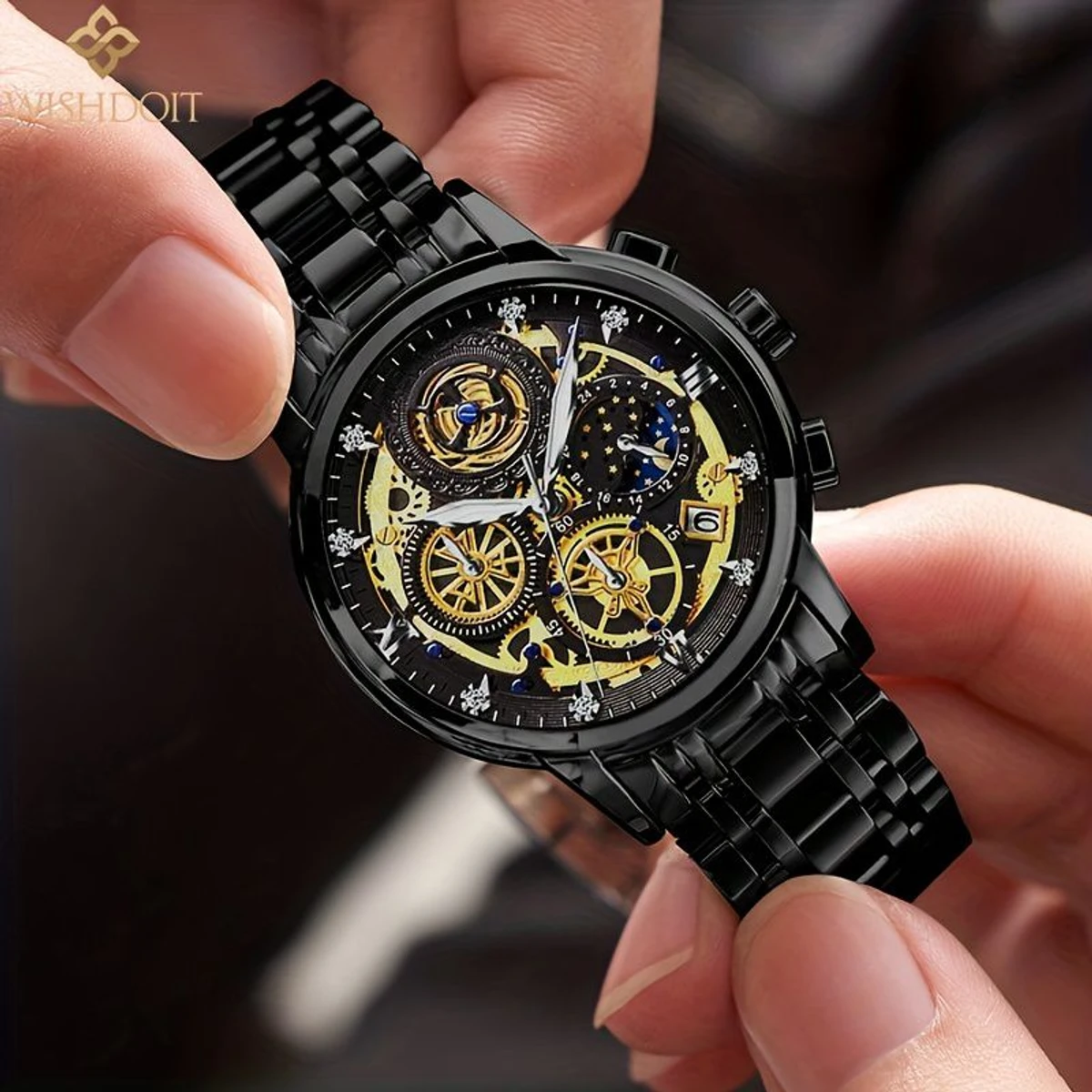 3352 OliveZ নতুন ডিজাইনের পুরুষদের জন্য ঘড়ি BLACK