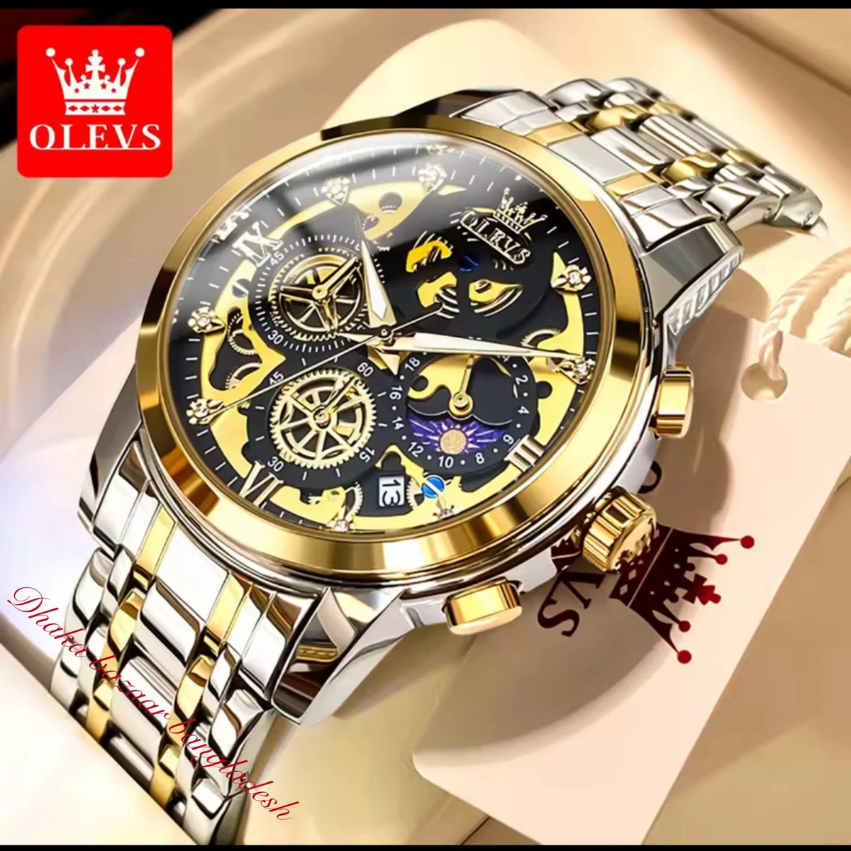 3352 OliveZ MAZ নতুন ডিজাইনের পুরুষদের জন্য ঘড়ি SILVER GOLDEN BLACK