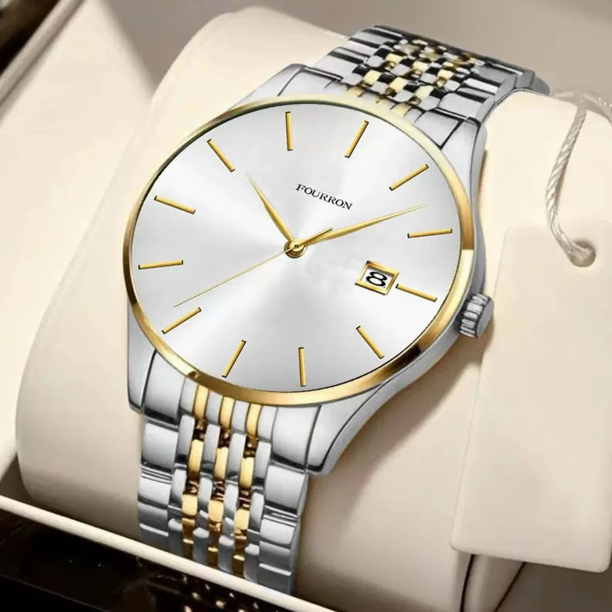 808 ONTHREDGE নতুন ডিজাইনের পুরুষদের জন্য ঘড়ি SILVER GOLDEN WHITE