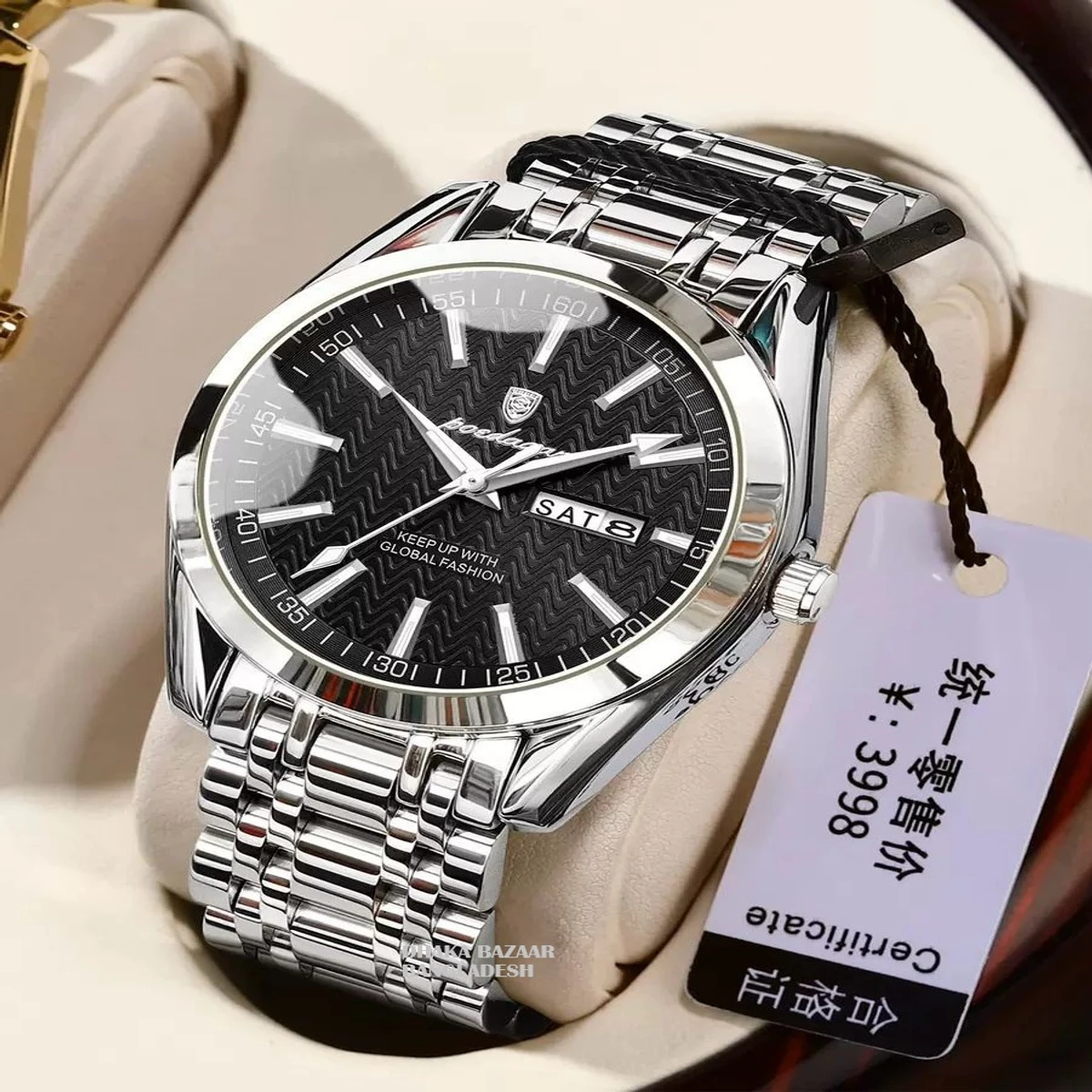 PRO 555 নতুন ডিজাইনের পুরুষদের জন্য ঘড়ি SILVER BLACK