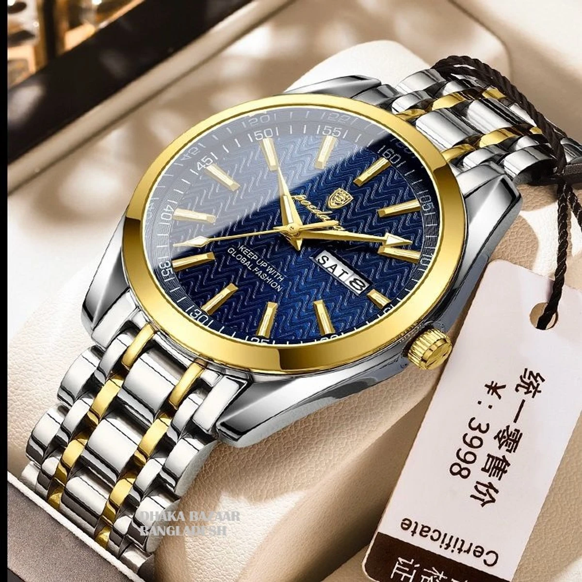 PRO 555 নতুন ডিজাইনের পুরুষদের জন্য ঘড়ি SILVER GOLDEN BLUE