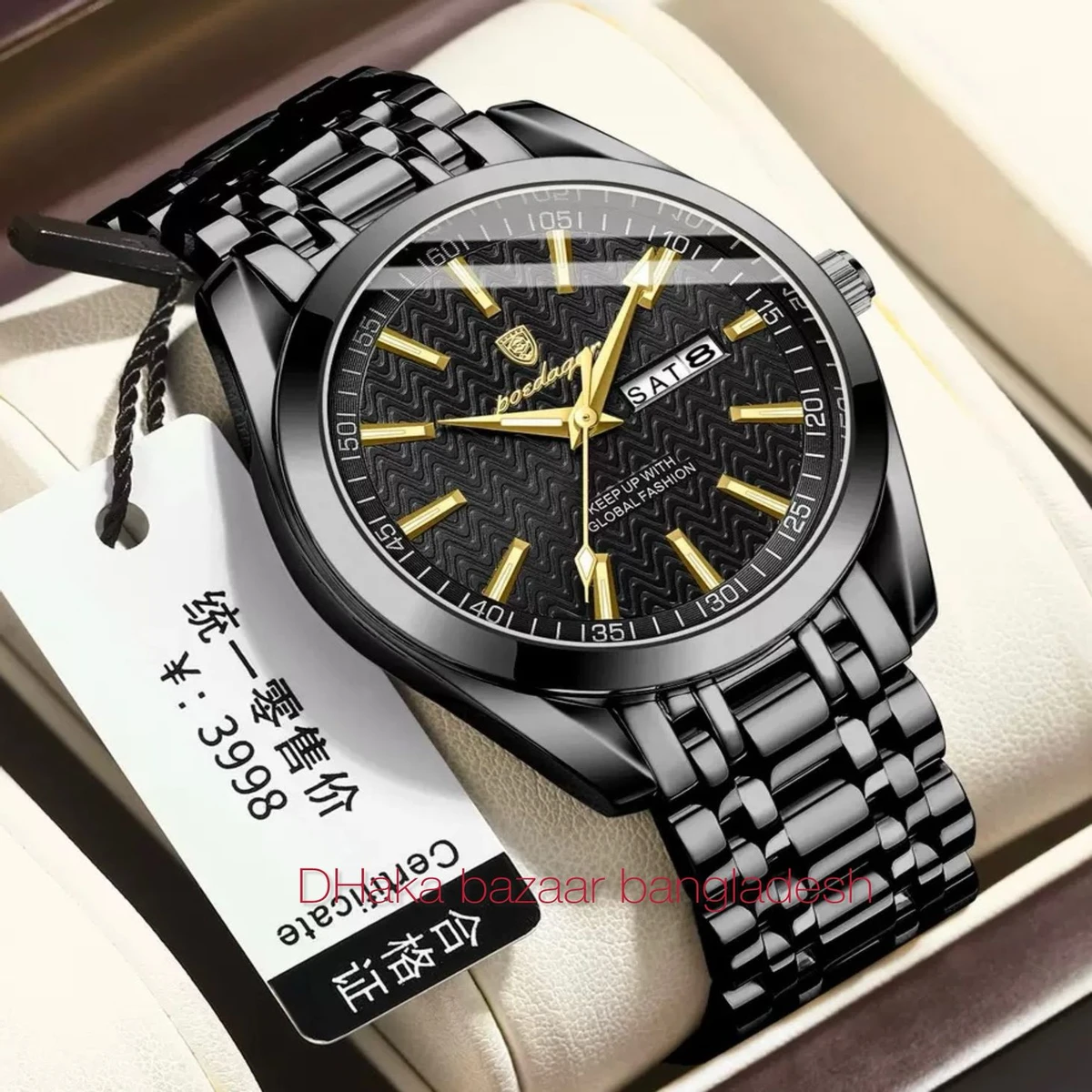 PRO 555 নতুন ডিজাইনের পুরুষদের জন্য ঘড়ি  BLACK