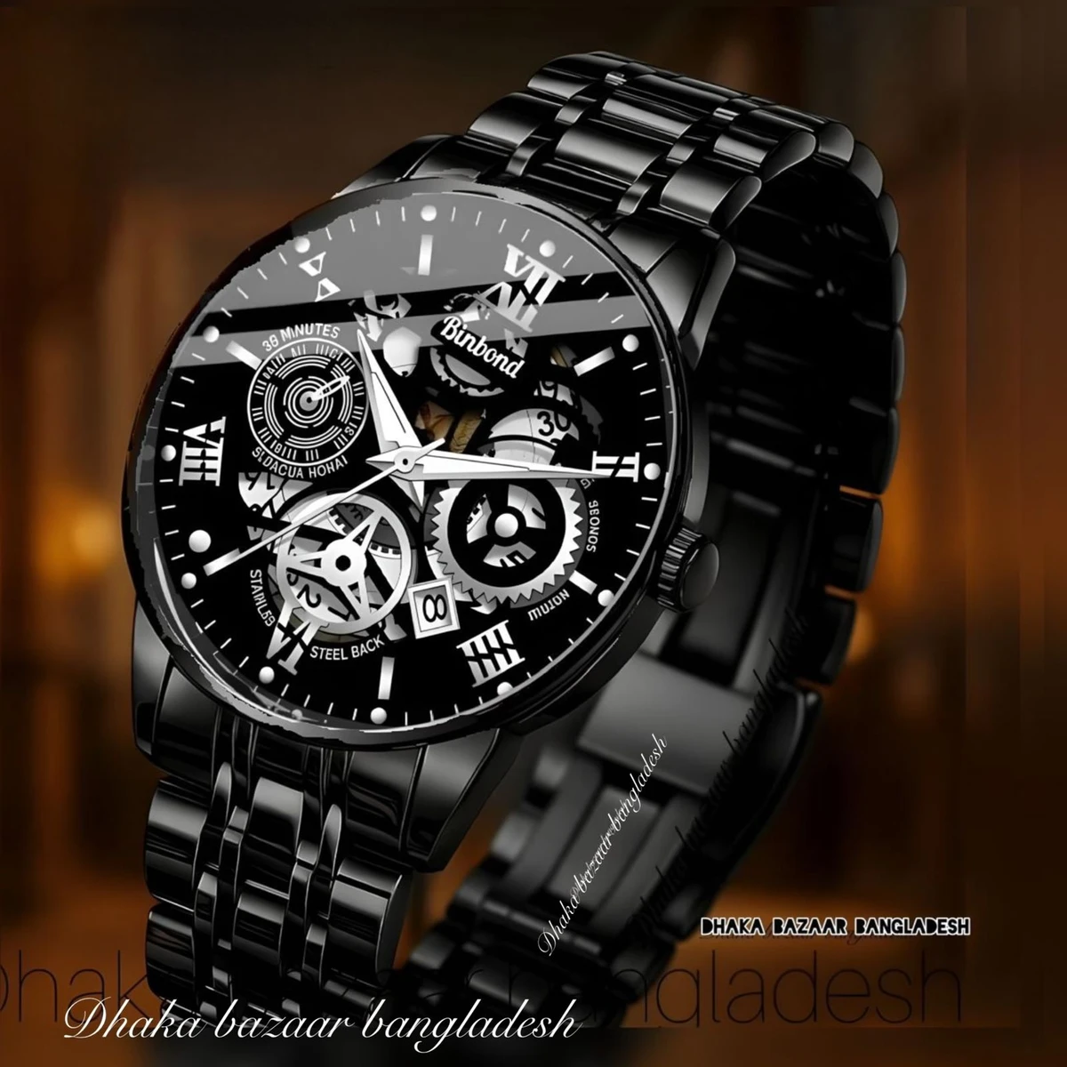 পুরুষের জন্য CM220 নন মেকানিক্যাল ওয়াটার প্রুফ ঘড়ি BLACK
