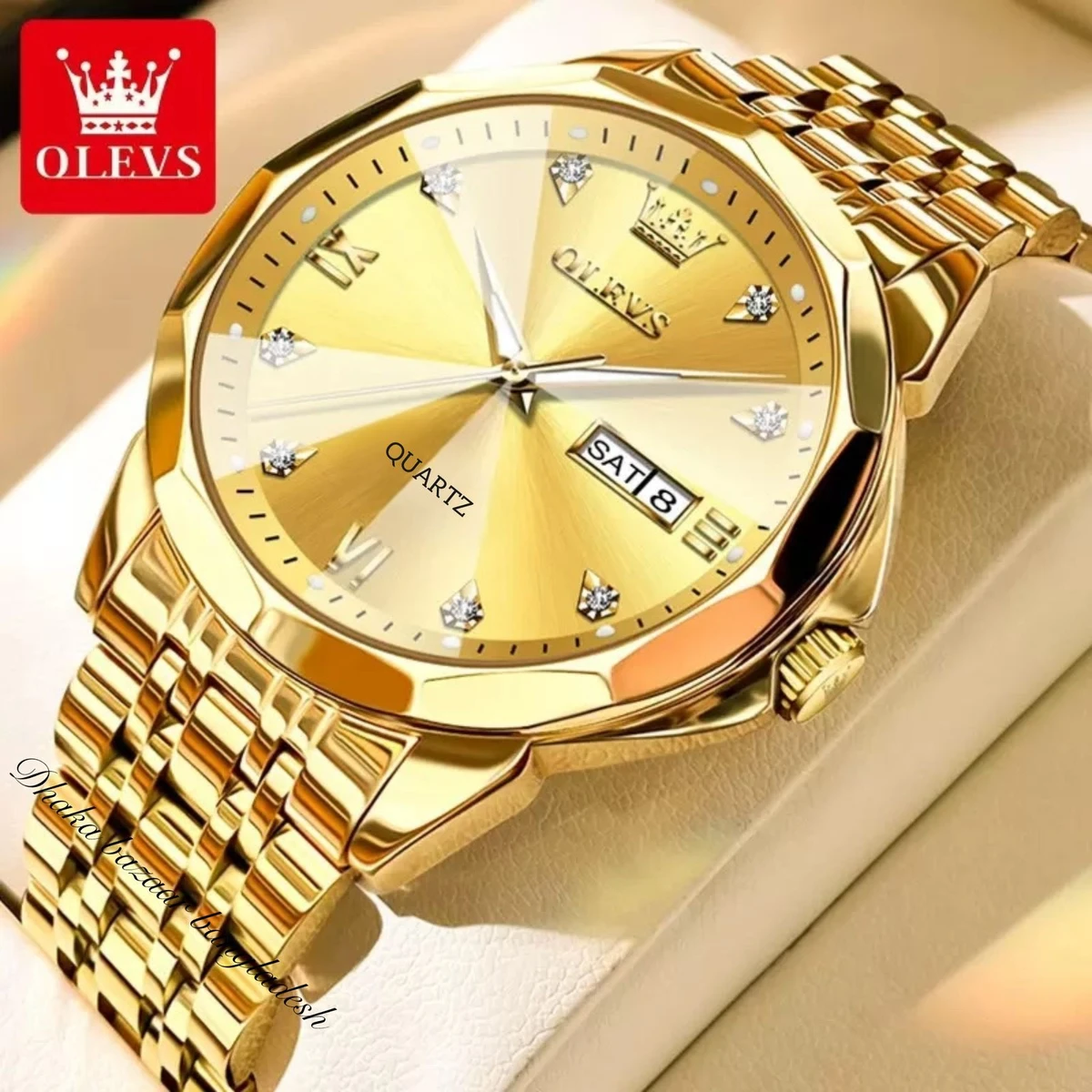 OLIVES নতুন ডিজাইনের MAN জন্য ঘড়ি GOLDEN