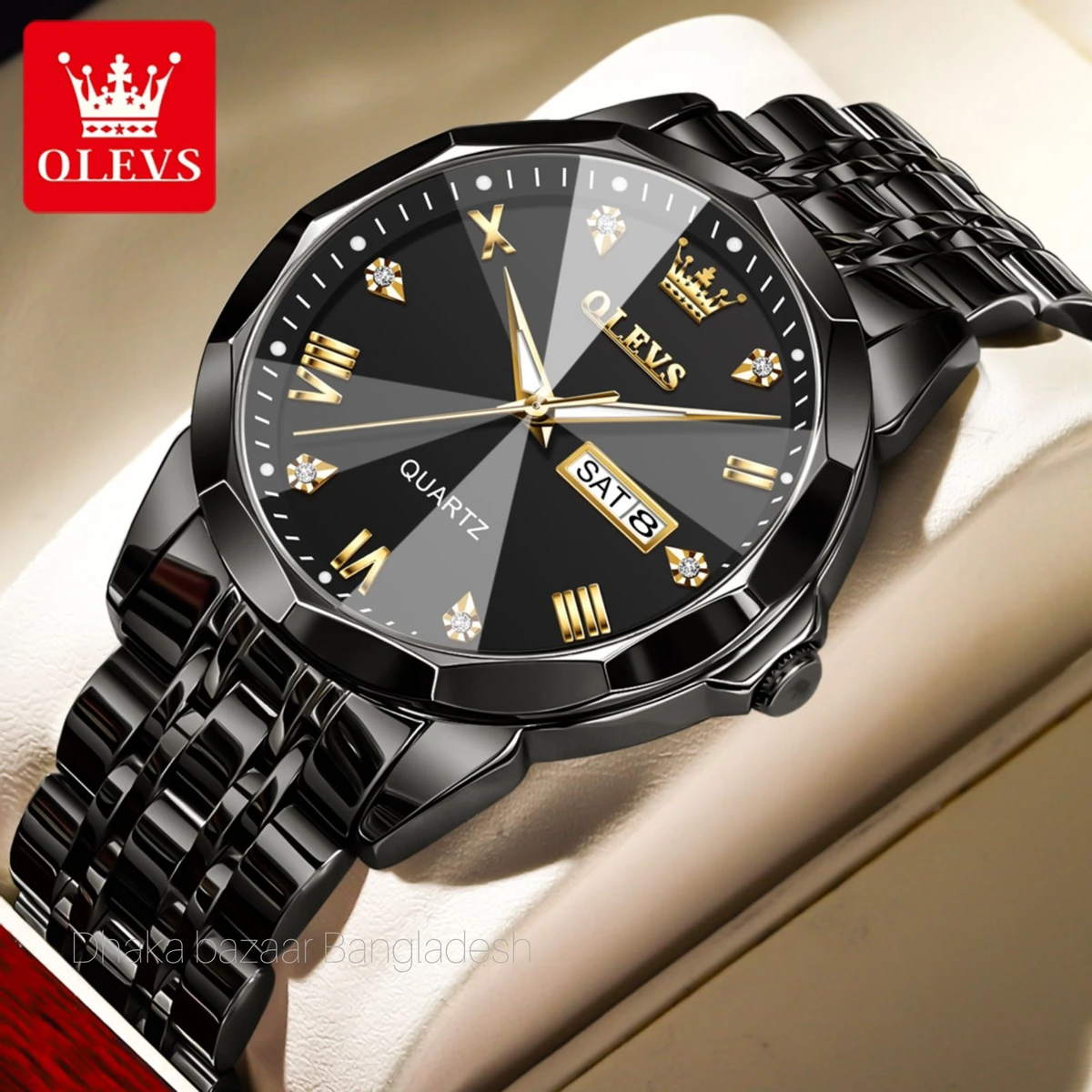 OLIVES নতুন ডিজাইনের MAN জন্য ঘড়ি BLACK