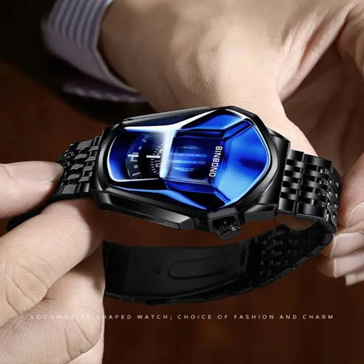 BINBOND SQUIRE নতুন ডিজাইনের পুরুষদের জন্য ঘড়ি BLACK BLUE