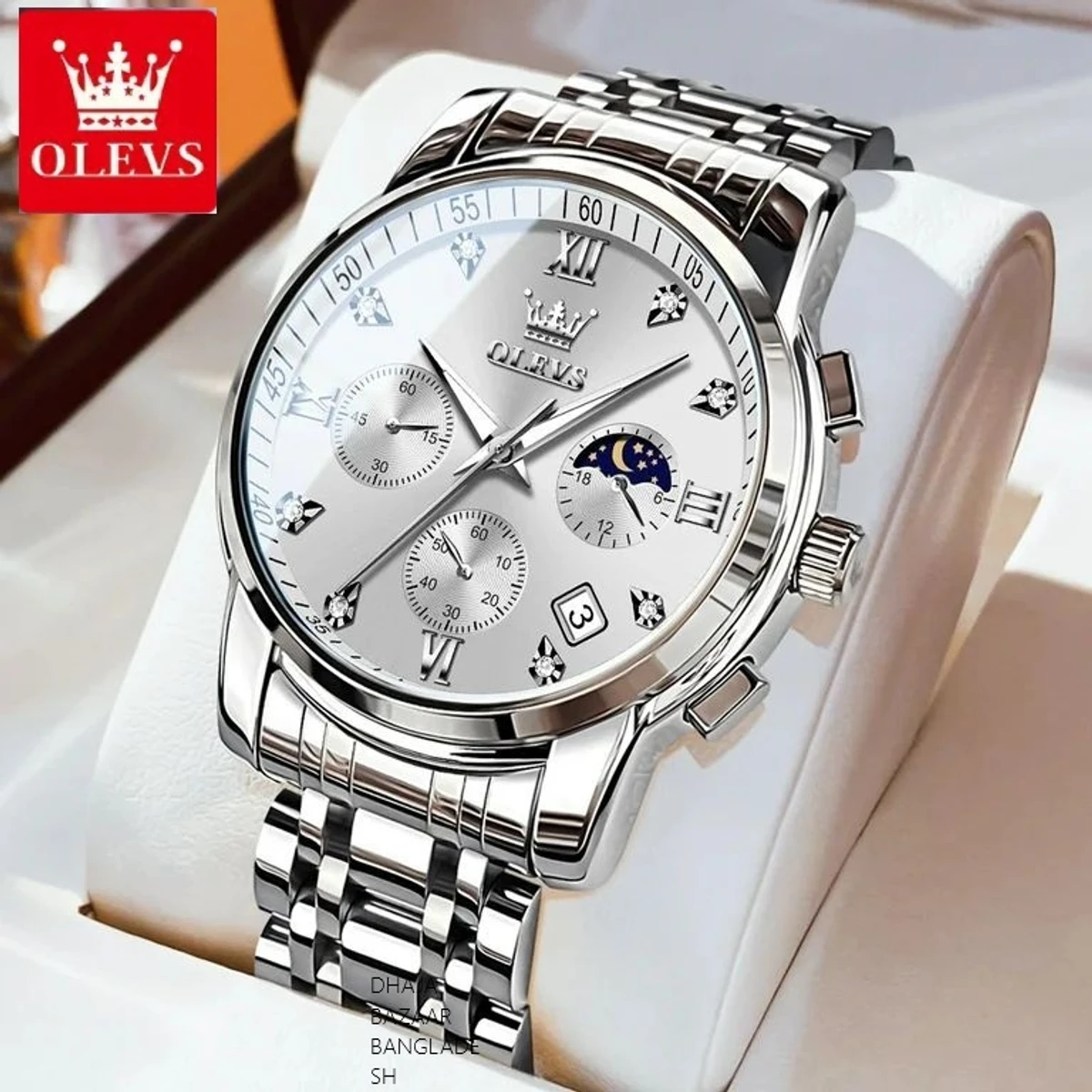 OLIVESZ 2200 নতুন ডিজাইনের পুরুষদের জন্য ঘড়ি WHITE