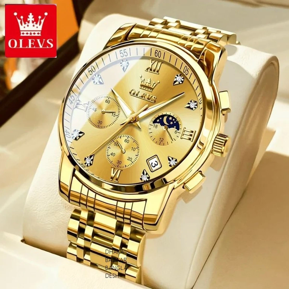 OLIVESZ 2200 নতুন ডিজাইনের পুরুষদের জন্য ঘড়ি GOLDEN