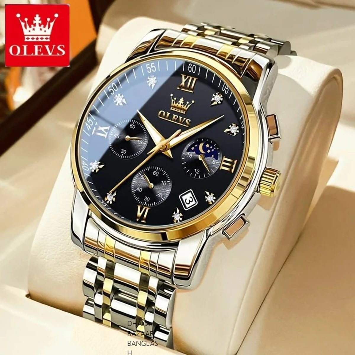 OLIVESZ 2200 নতুন ডিজাইনের পুরুষদের জন্য ঘড়ি SILVER GOLDEN BLACK