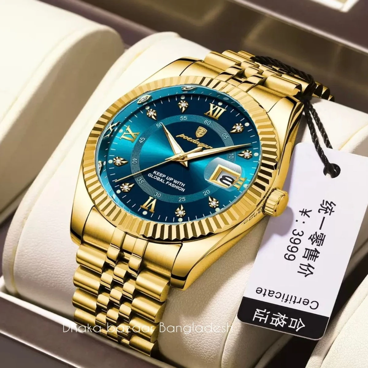 PEO 6161 নতুন ডিজাইনের পুরুষদের জন্য ঘড়ি GOLDEN BLUE