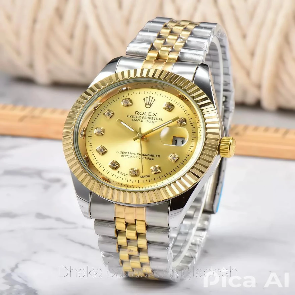ROLEXAA 0011 নতুন ডিজাইনের পুরুষদের জন্য ঘড়ি SILVER GOLDEN GOLDEN