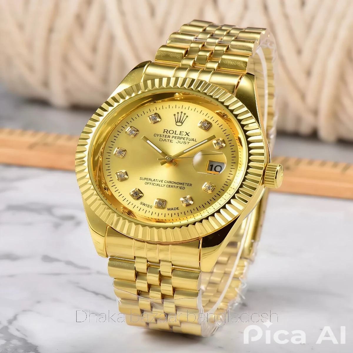ROLEXAA 0011 নতুন ডিজাইনের পুরুষদের জন্য ঘড়ি GOLDEN