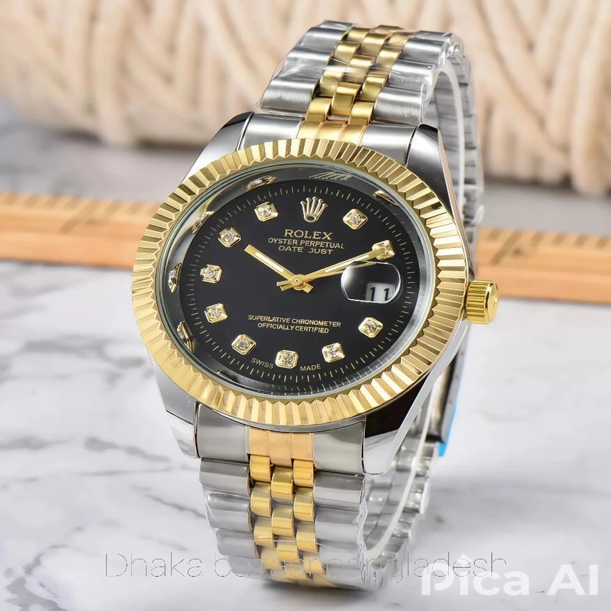 ROLEXAA 0011 নতুন ডিজাইনের পুরুষদের জন্য ঘড়ি SILVER GOLDEN BLACK